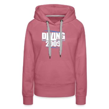 Taucher Geburtstag - Diving since September 2009 - Frauen Premium Bio Hoodie - Malve - Vorne - Isabella (175cm)
