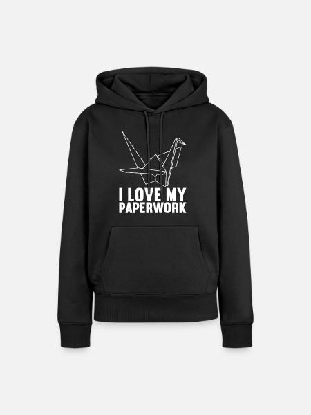 Origami - Frauen Premium Bio Hoodie - Schwarz