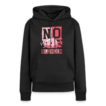 Pas de poisson blob Bloblem Poisson d’eau profonde Moche - Sweat à capuche Premium bio Femme - noir - Devant - Julia (174cm)