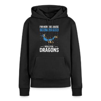 Entraîneur de bateau-dragon et bateau-dragon - Sweat à capuche Premium bio Femme - noir - Devant - Julia (174cm)