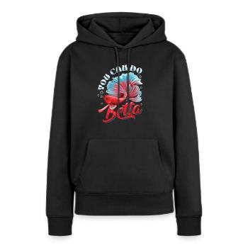 Détention de poisson betta - Sweat à capuche Premium bio Femme - noir - Devant - Julia (174cm)