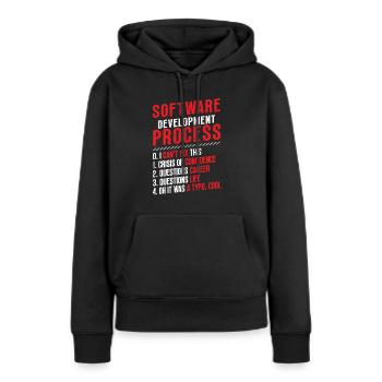 Software-Entwicklungsprozess, Programmierung - Frauen Premium Bio Hoodie - Schwarz - Vorne - Julia (174cm)