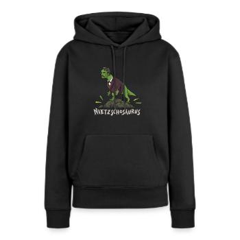 Nietzsche T-Rex Dinosaur Design pour un - Sweat à capuche Premium bio Femme - noir - Devant - Julia (174cm)