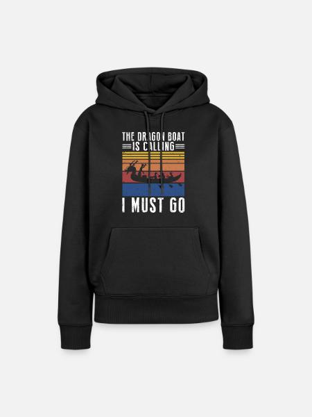 Drachenboot und Drachenboot Crew - Frauen Premium Bio Hoodie - Schwarz