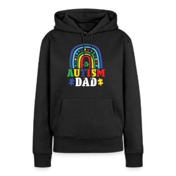 Autisme Autisme Papa Tolérance Sensibilisation à l’autisme - Sweat à capuche Premium bio Femme - noir - Devant - Julia (174cm)