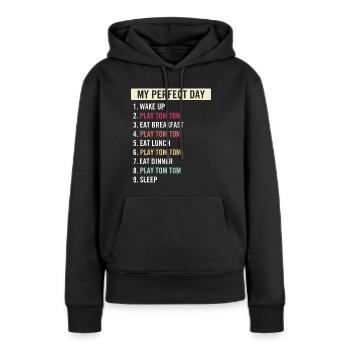 Drôle Tom Tom Tom cite Tom Tom Instrumentplayers - Sweat à capuche Premium bio Femme - noir - Devant - Julia (174cm)