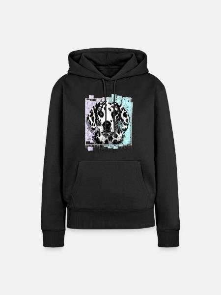 Dalmatiner - Frauen Premium Bio Hoodie - Schwarz