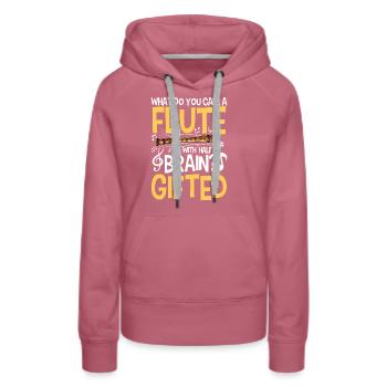 Flute With Brain - Gifted - Frauen Premium Bio Hoodie - Malve - Vorne - Isabella (175cm)