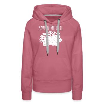 Mettigel Hackfleisch Mett Mettbrötchen - Frauen Premium Bio Hoodie - Malve - Vorne - Isabella (175cm)