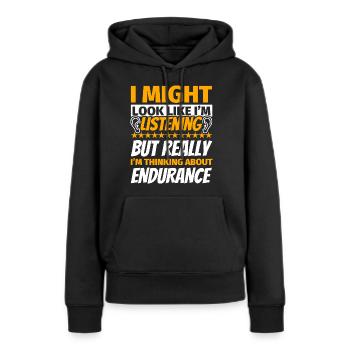 Ausdauer lustiges Geschenk - Frauen Premium Bio Hoodie - Schwarz - Vorne - Julia (174cm)