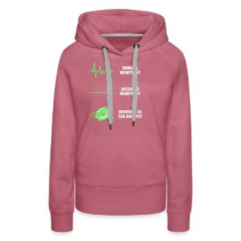 Funny Tax Analyst Worker Funny Tax Accountant Jobs - Frauen Premium Bio Hoodie - Malve - Vorne - Isabella (175cm)