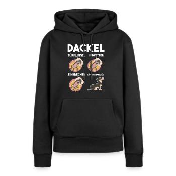 Hund Dackel - Frauen Premium Bio Hoodie - Schwarz - Vorne - Julia (174cm)