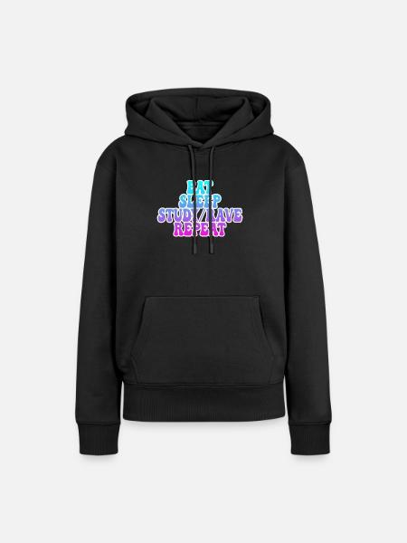 Studieren und Raven - Frauen Premium Bio Hoodie - Schwarz