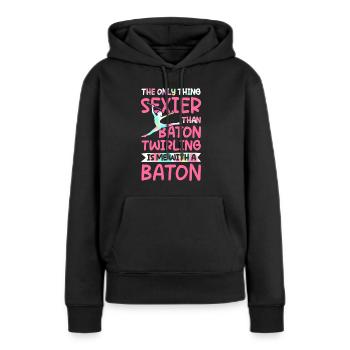 Twirling Rod Twisting Sexy Majorette - Women’s Premium Organic Hoodie - black - Front - Julia (174cm)