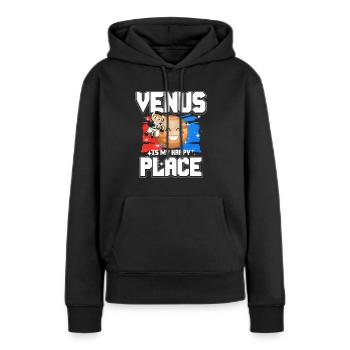 Venus Planet Geschenk - Frauen Premium Bio Hoodie - Schwarz - Vorne - Julia (174cm)