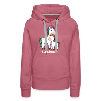 Omacorn Unicorn Fans Fête des mères Licorne Granny - Sweat à capuche Premium bio Femme - mauve - Devant - Isabella (175cm)