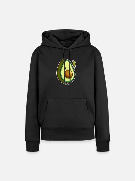 Avocado - Frauen Premium Bio Hoodie - Schwarz
