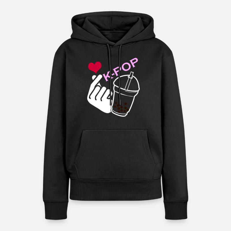 Kpop Bubble Tea Musique pop coréenne K-Pop - Sweat à capuche Premium bio Femme - noir