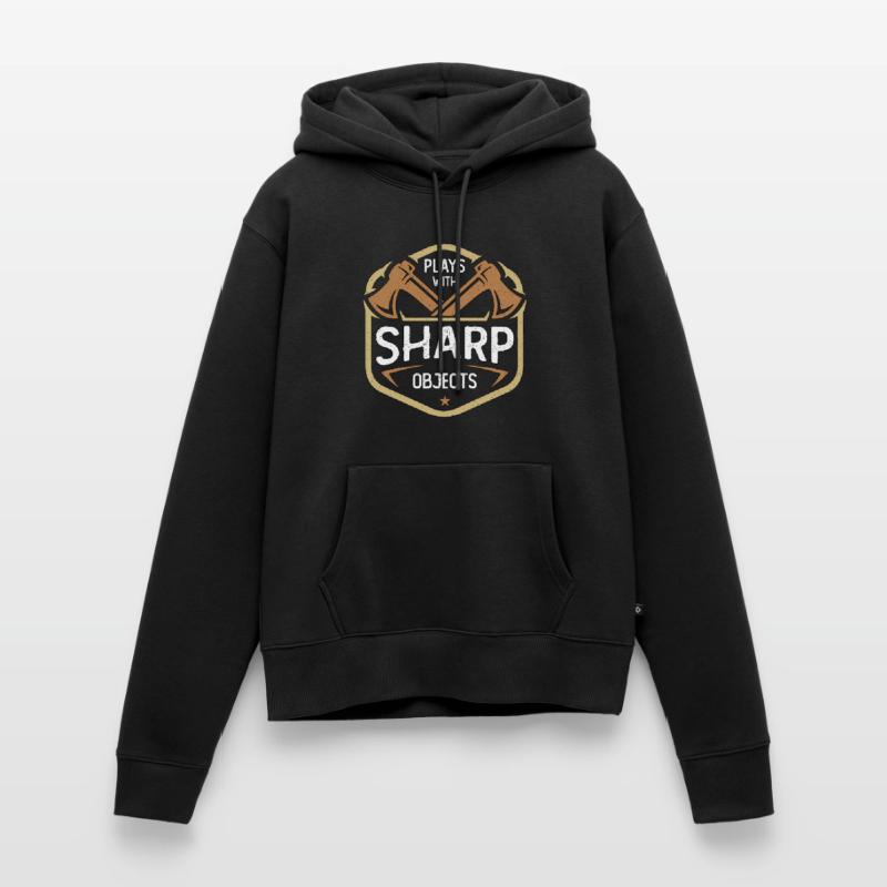 Axe Throwing Plays With Sharp Objects Double Ax Frauen Premium Bio Hoodie
