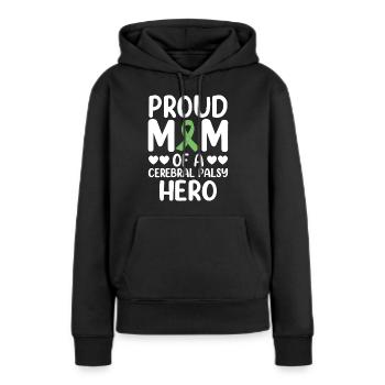 Fière maman de paralysie cérébrale Hero CP - Sweat à capuche Premium bio Femme - noir - Devant - Julia (174cm)