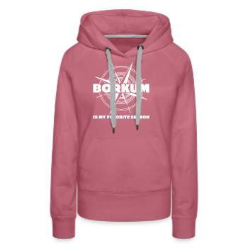 Borkum - Frauen Premium Bio Hoodie - Malve - Vorne - Isabella (175cm)