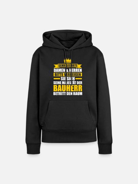 Bauherr - Frauen Premium Bio Hoodie - Schwarz