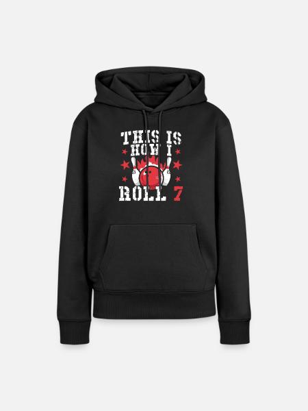 Bowling Design Birthday - Frauen Premium Bio Hoodie - Schwarz