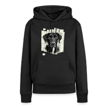 Chien Dogue Dogue Noir - Sweat à capuche Premium bio Femme - noir - Devant - Julia (174cm)