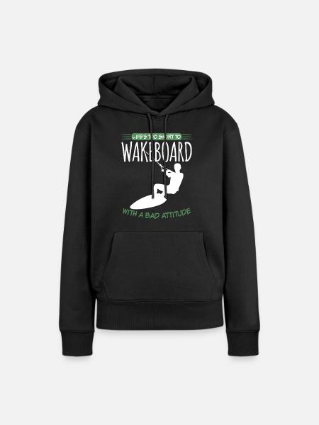 Wakeboarder Wakeboarding Wakeboard - Frauen Premium Bio Hoodie - Schwarz
