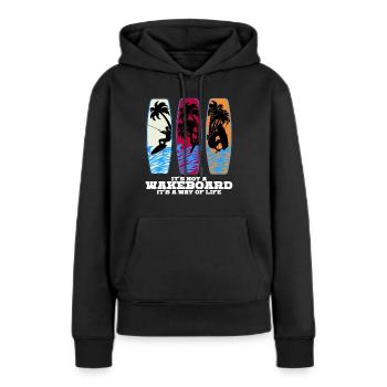 Wakeboard Wakeboarder Wakeboards - Sweat à capuche Premium bio Femme - noir - Devant - Julia (174cm)