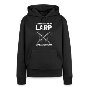 Jeu de rôle en direct pour PNJ et jeu de rôle RPG - Sweat à capuche Premium bio Femme - noir - Devant - Julia (174cm)