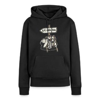 Alpenüberquerung Alpe Adria Trail Ferwanderweg - Frauen Premium Bio Hoodie - Schwarz - Vorne - Julia (174cm)