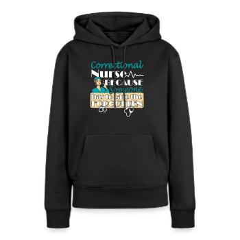 Prisons RN Correctional Nurse - Women’s Premium Organic Hoodie - black - Front - Julia (174cm)