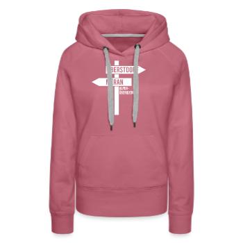 Alpenüberquerung Oberstdorf Meran E5 Fernwanderweg - Frauen Premium Bio Hoodie - Malve - Vorne - Isabella (175cm)