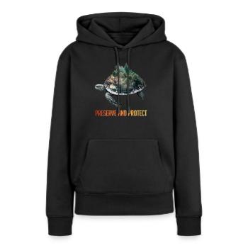 Artenschutz vom Aussterben bedrohte Tiere Natur - Frauen Premium Bio Hoodie - Schwarz - Vorne - Julia (174cm)
