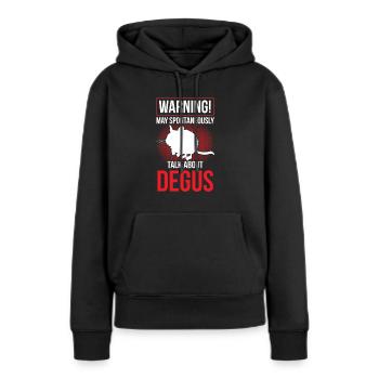 Redet über Degu Nagetier Stauchratte - Frauen Premium Bio Hoodie - Schwarz - Vorne - Julia (174cm)