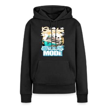Oma Im Kreuzfahrtmodus - Bootsfahrt - Frauen Premium Bio Hoodie - Schwarz - Vorne - Julia (174cm)