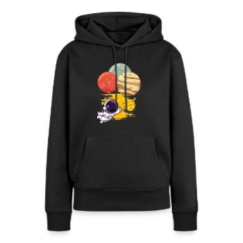 Jupiter - Sweat à capuche Premium bio Femme - noir - Devant - Julia (174cm)