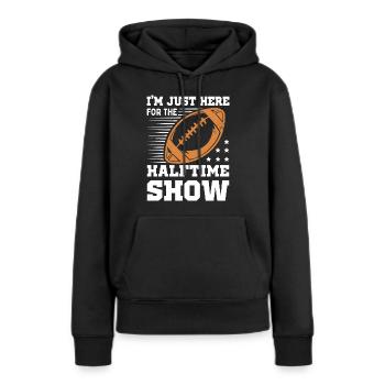 Football Je ne suis là que pour le spectacle de la mi-temps - Sweat à capuche Premium bio Femme - noir - Devant - Julia (174cm)