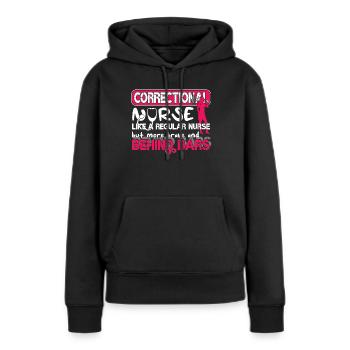 Prisons RN Correctional Nurse - Women’s Premium Organic Hoodie - black - Front - Julia (174cm)