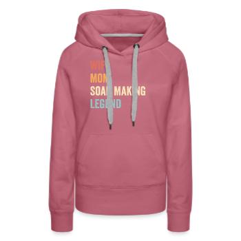 Fabricant de savon amusant - Sweat à capuche Premium bio Femme - mauve - Devant - Isabella (175cm)