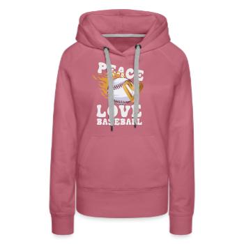 Les filles de la paix aiment le baseball - Sweat à capuche Premium bio Femme - mauve - Devant - Isabella (175cm)