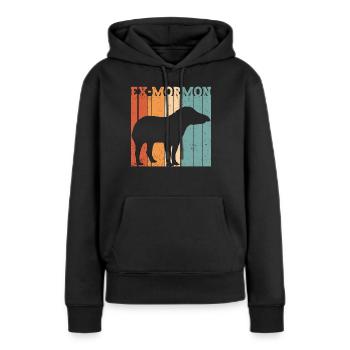 Ex Mormonen Tapir Pferd LDS Retro Exmo - Frauen Premium Bio Hoodie - Schwarz - Vorne - Julia (174cm)