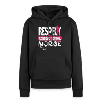 Prisons RN Correctional Nurse - Women’s Premium Organic Hoodie - black - Front - Julia (174cm)