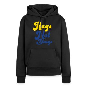 Des câlins au lieu de drogues - Sweat à capuche Premium bio Femme - noir - Devant - Julia (174cm)