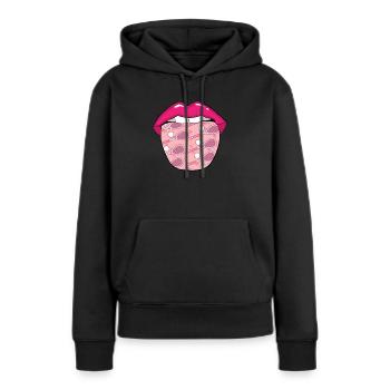 Squash Zunge - Frauen Premium Bio Hoodie - Schwarz - Vorne - Julia (174cm)