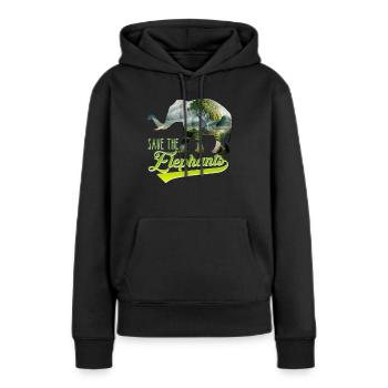Save the Elephants Artenschutz bedrohte Arten - Frauen Premium Bio Hoodie - Schwarz - Vorne - Julia (174cm)