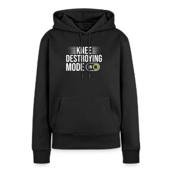 Tile Installer Design Für Teppich- Und - Frauen Premium Bio Hoodie - Schwarz - Vorne - Julia (174cm)