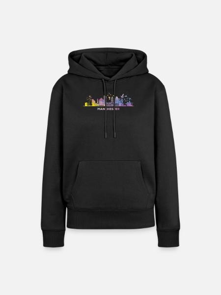 Manchester Skyline Manchester - Frauen Premium Bio Hoodie - Schwarz