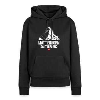 Matterhorn Wanderer Bergfan klettern Hiking - Frauen Premium Bio Hoodie - Schwarz - Vorne - Julia (174cm)